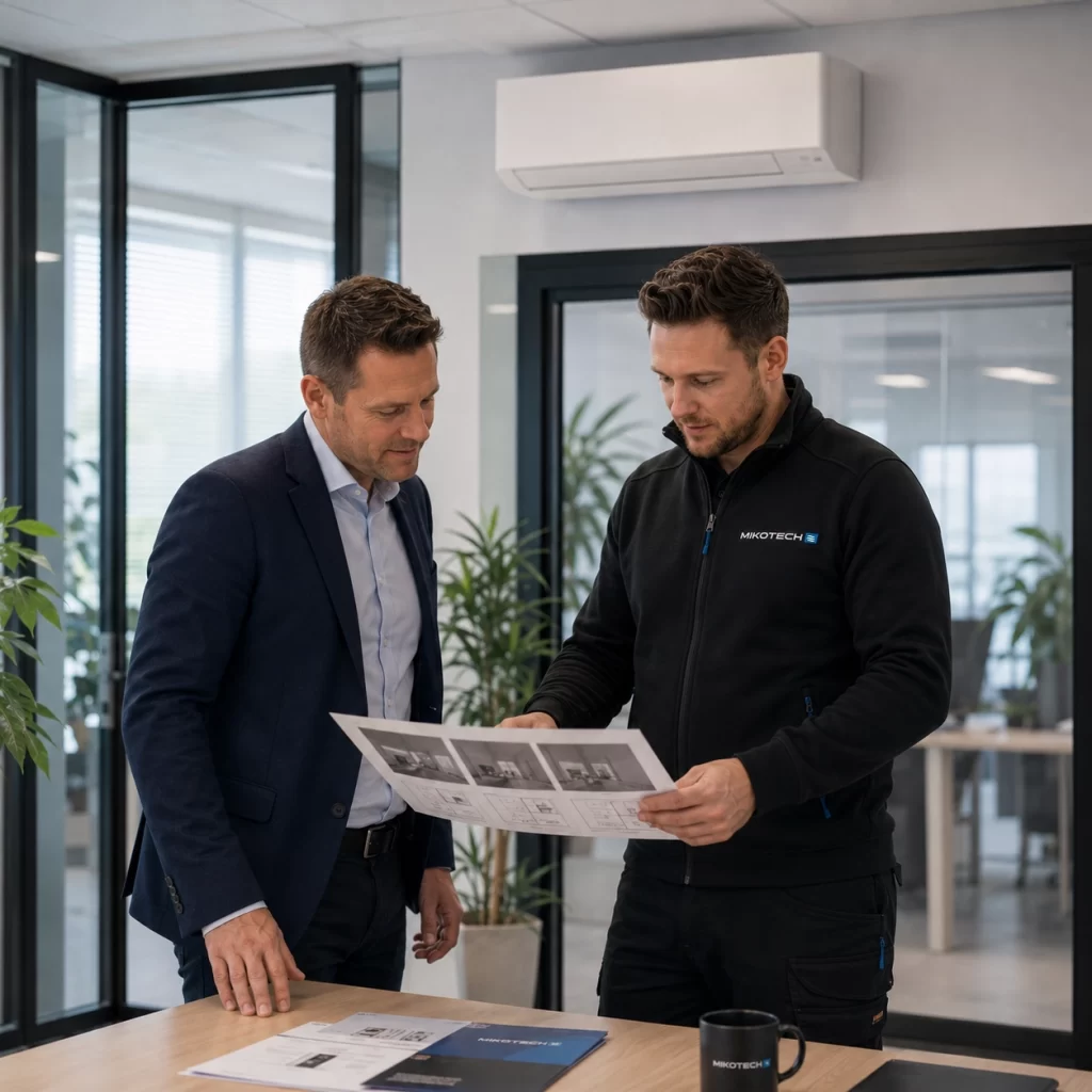 Mikotech adviseert een bedrijf over een airco-oplossing voor kantoor
