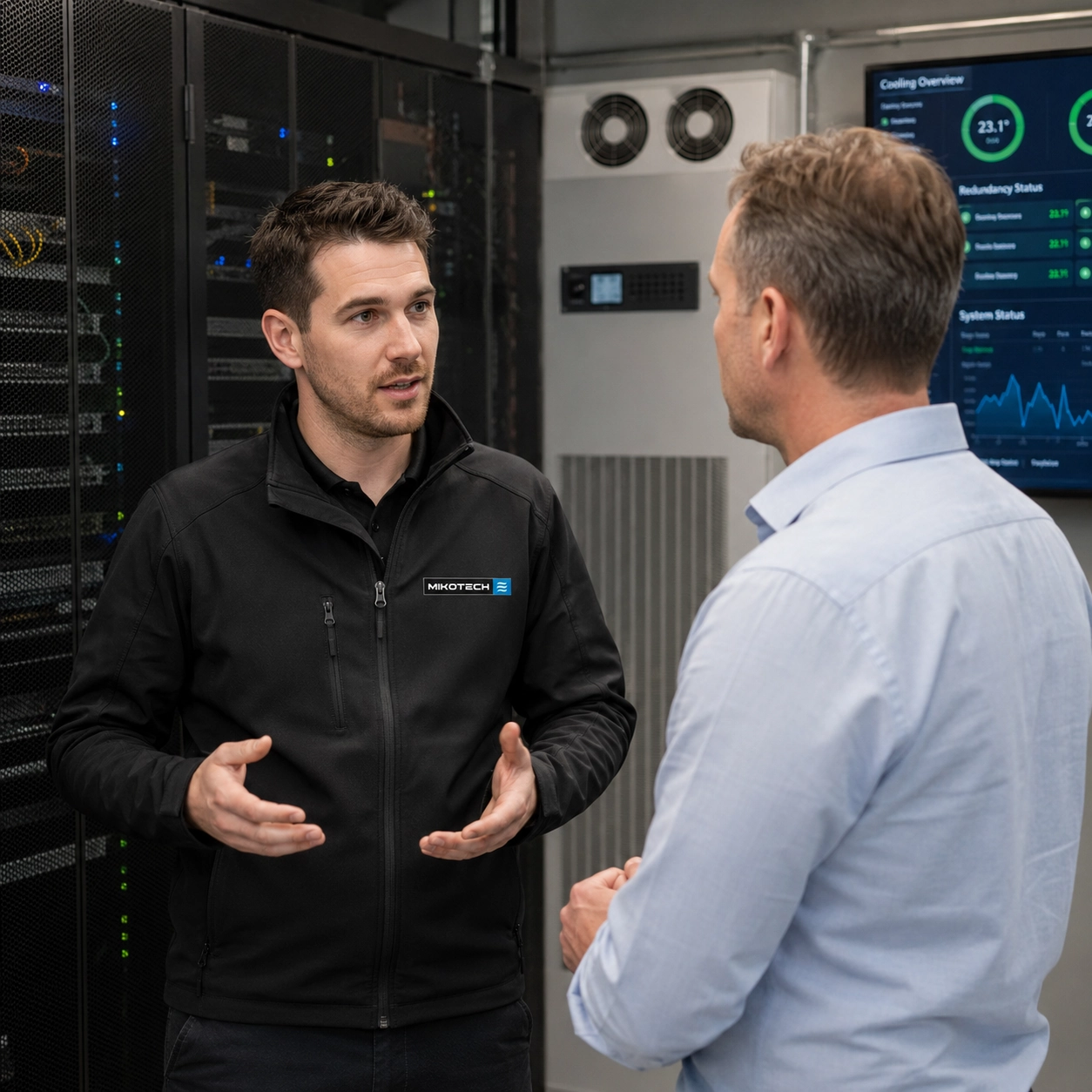 Mikotech adviseert een IT-manager over een koelingsoplossing voor een serverruimte